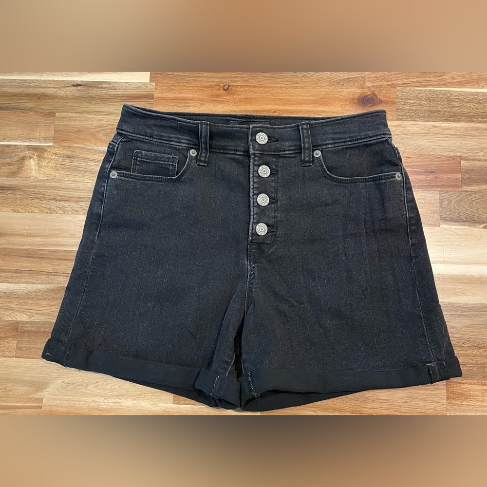Banana Republic Black Jean Shorts High-Waisted Classic